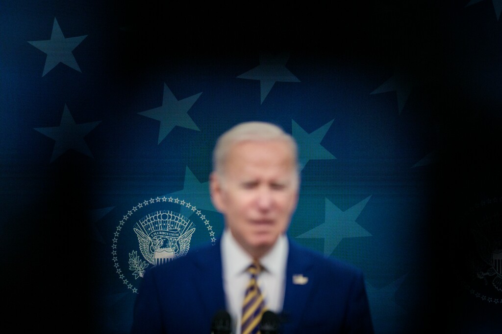 (Damon Winter | The New York Times)
President Joe Biden speaks at a signing ceremony in Washington. Nov. 30, 2021. There is a hardening perception that the president isn't even being silently productive, but voiceless and vacant, Charles Blow writes.