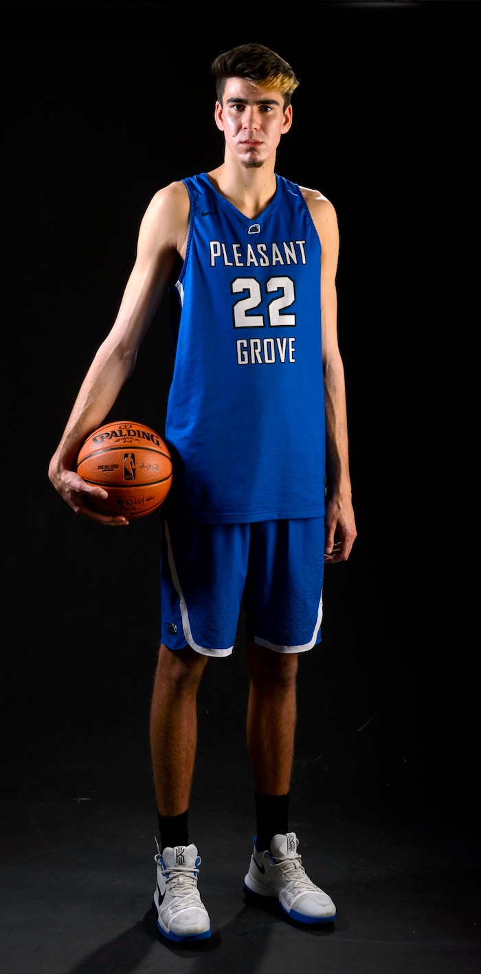 (Steve Griffin  |  The Salt Lake Tribune)  Prep basketball Matt Van Komen, Pleasant Grove, in the Salt Lake Tribune studio in Salt Lake City Tuesday April 10, 2018.