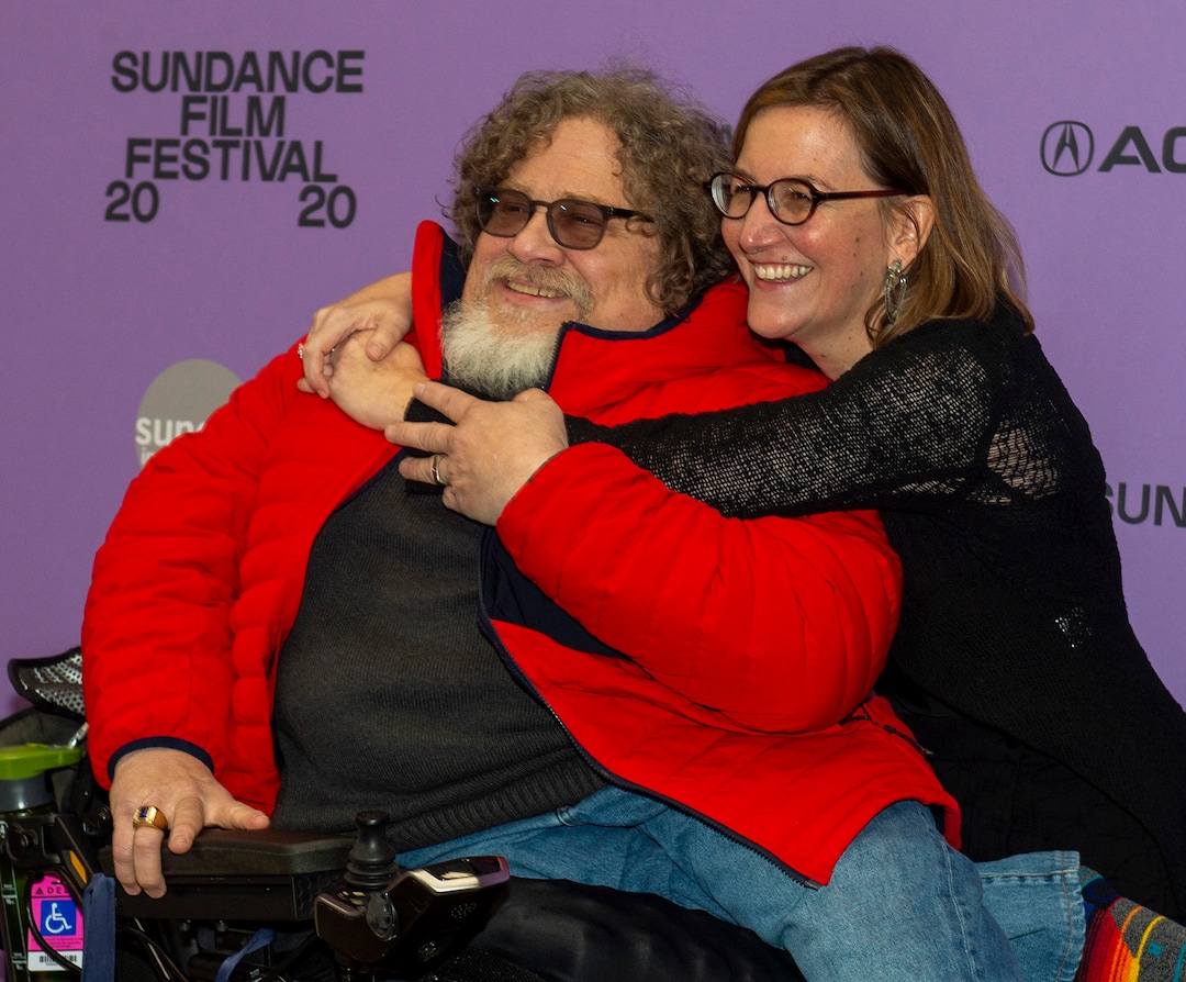 (Rick Egan  |  The Salt Lake Tribune)     Jim LeBrecht director/producer/subject, and Nicole Newnhan, director/producer on the red carpet for the film "Crip Camp", the opening night film of the 2020 Sundance Film Festival, at the Eccles Theatre in Park City, Thursday, Jan. 23, 2020.