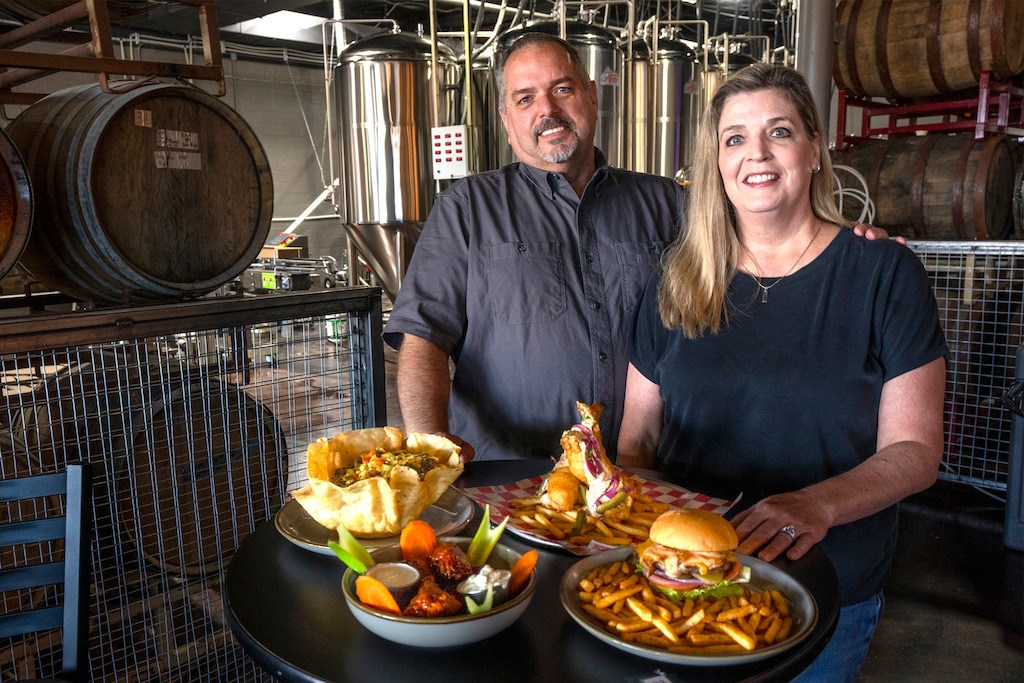 (Rick Egan | The Salt Lake Tribune)  President and co-founder Brian Coleman an his wife DeDe, at  2 Row Brewing on Friday, Sept. 26, 2025.