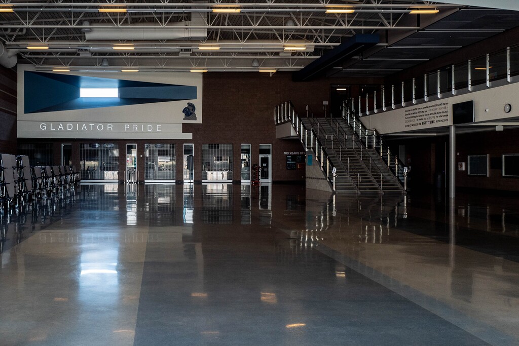 (Trent Nelson  |  The Salt Lake Tribune) Hillcrest Junior High School, closed on Wednesday, April 15, 2020.
