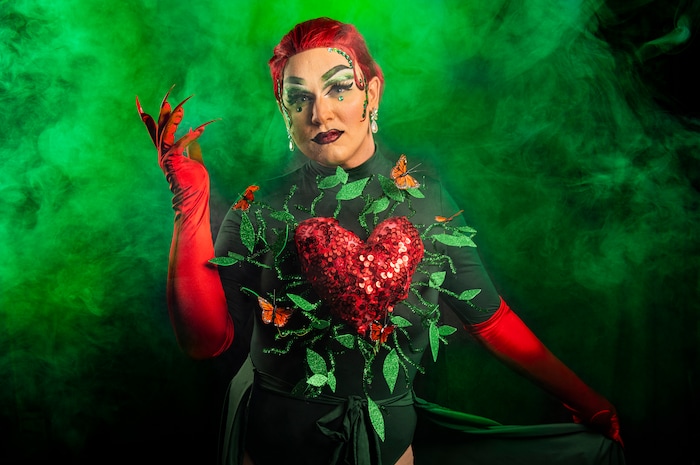 (Isaac Hale | Special to The Tribune) Ross Grahamwood, of Pleasant Grove, who performs as Lizzie McQueen, poses for a portrait before a bi-weekly drag show held by the Divine Sister-Misters of Utah County at City Limits Tavern in downtown Provo on Friday, June 18, 2021.
