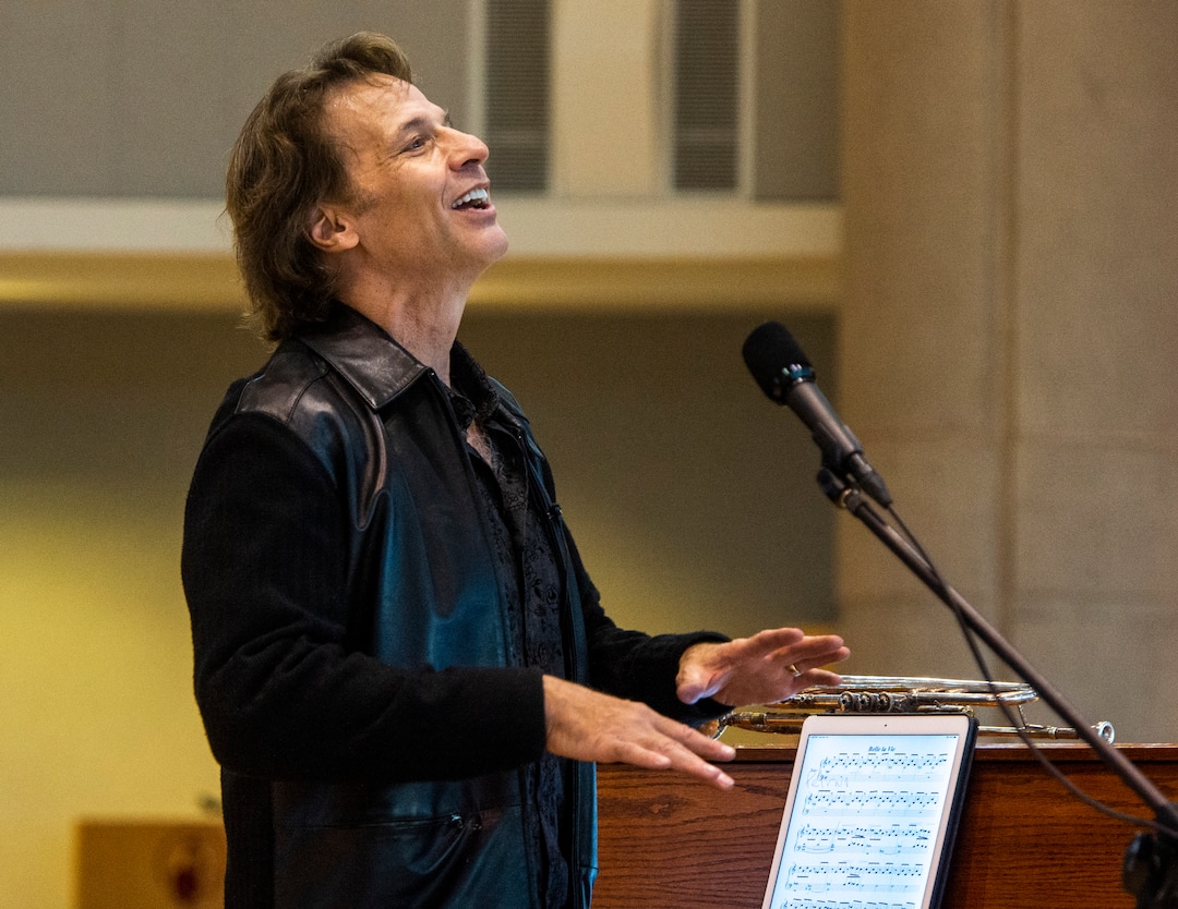(Rick Egan  |  The Salt Lake Tribune)    Kurt Bestor entertains the crowd, during an intimate one-man show at Shriners' Hospital, Tuesday, Nov. 19, 2019.