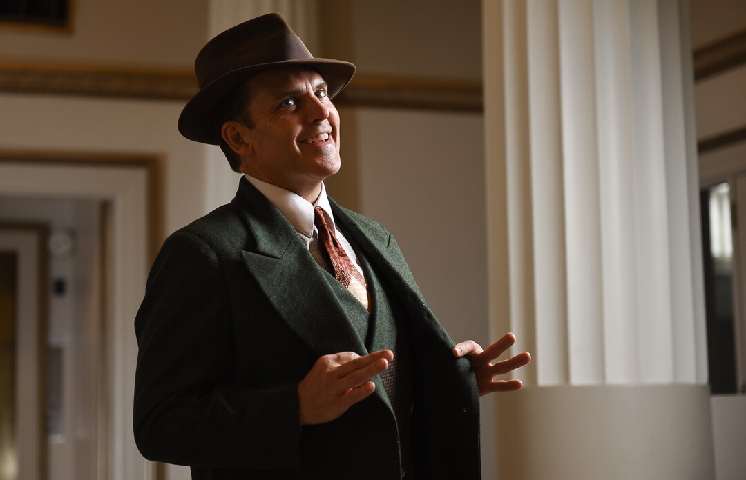 (Francisco Kjolseth  |  The Salt Lake Tribune)  Robert Creighton, actor who is writer, composer and star of "Cagney: The Musical," opening in September at Pioneer Theatre - where it is worshipping for a Broadway run, is photographed at The Wave in Salt Lake City.