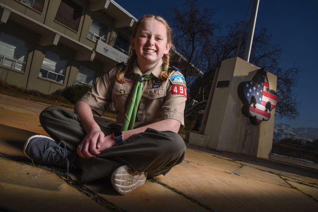 (Francisco Kjolseth  |  The Salt Lake Tribune)  On Friday, Feb. 1, the Boy Scouts of America will begin admitting girls into Scouts BSA and Miriam Cook of Tooele plans to be among the first females in Utah to join.