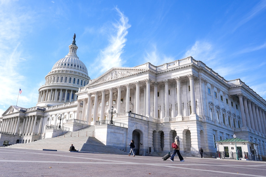 The U.S. Capitol is seen on day 28 of the government shutdown, Tuesday, Oct. 28, 2025, in Washington. (AP Photo/Mariam Zuhaib)