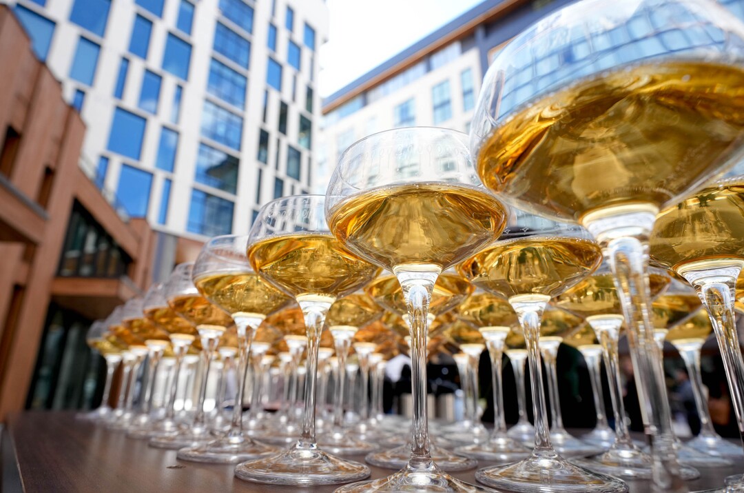 (Francisco Kjolseth | The Salt Lake Tribune) The bubbly is served as a new residential and hospitality center known West Quarter, located at 100 South and 300 West in Salt Lake City, opened on Wednesday, April 19, 2023. It includes 240 luxury apartments in a tower called The Charles and 272 guest rooms spread over two hotels, Le Meridien and Element, along with several restaurants and soon-to-be opened retail outlets at ground level.