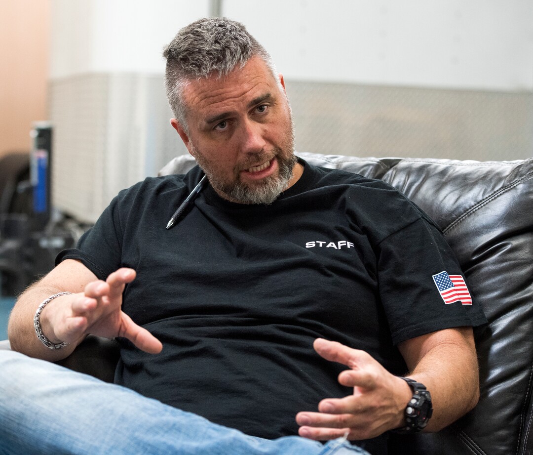 (Rick Egan  |  The Salt Lake Tribune)   Bryan Melchior, Utah Gun Exchange, talks about the new video platform they will be launching for gun enthusiasts, Friday, March 23, 2018.