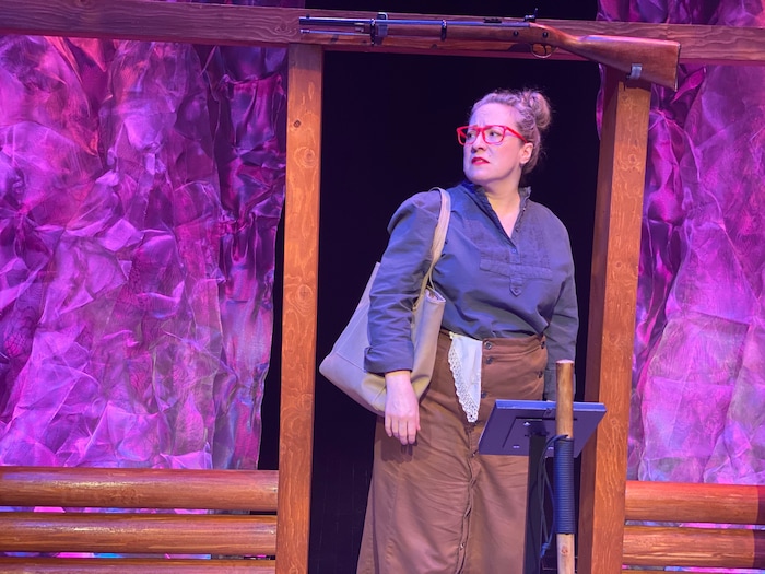 (Photo courtesy of Plan B Theatre) April Fossen plays six different roles in Jenifer Nii's new play "The Audacity."