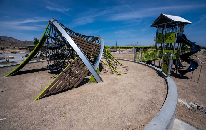 (Rick Egan | The Salt Lake Tribune) The playground at Magna Regional Park, photographed on June 17, 2021, is under construction, but the park has an estimated opening date in August.