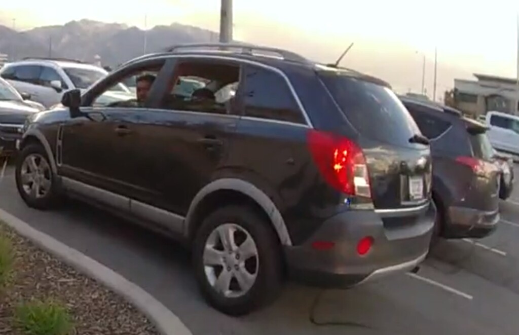 (Murray City Police Department) According to police, this vehicle rammed a police car and hit a parked vehicle on Wednesday evening before a police shooting near the Fashion Place Mall.