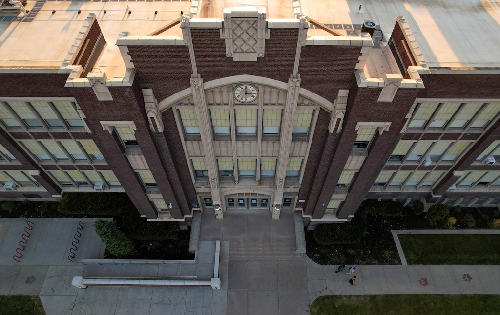 (Francisco Kjolseth  | The Salt Lake Tribune) West High School is pictured in 2024. A former West High teacher accused of sexually abusing a student was convicted last week of seven felonies.