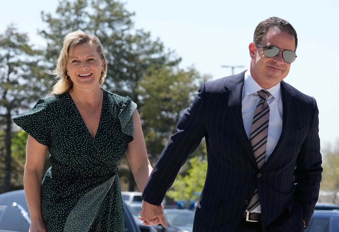 (Francisco Kjolseth | The Salt Lake Tribune) Jenny Wilson and her husband, Utah House Speaker Brad Wilson, arrive for the funeral of former U.S. Sen. Orrin Hatch at The Church of Jesus Christ of Latter-day Saints Institute of Religion in Salt Lake City on Friday, May 6, 2022. Hatch, the longest-serving Republican senator in U.S. history and the longest-serving from Utah, died April 23 at age 88.