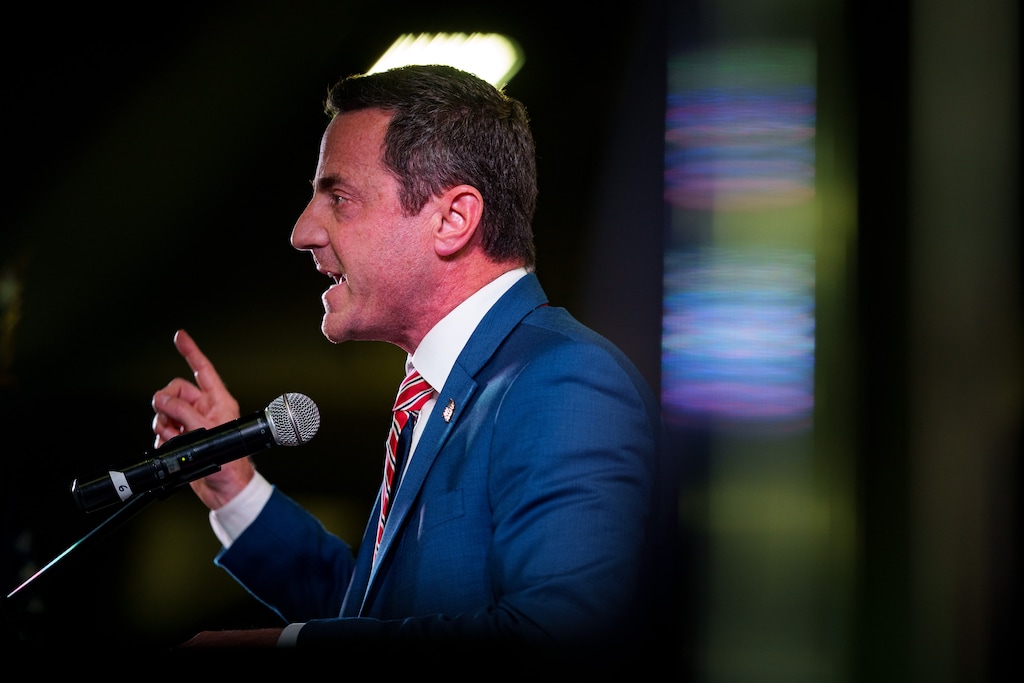 (Trent Nelson  |  The Salt Lake Tribune) 
Trent Staggs at the Utah Republican Nominating Convention in Salt Lake City on April 27, 2024.