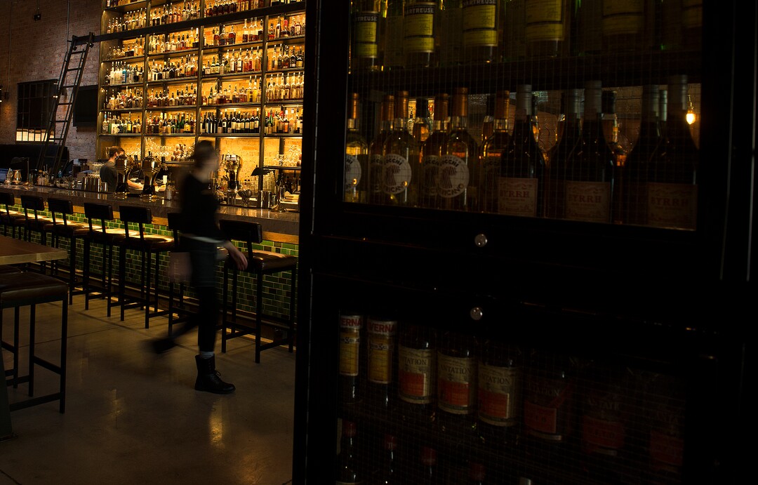 (Leah Hogsten  |  The Salt Lake Tribune) White Horse Spirits and Kitchen server Suzanne Palmer tends to customers, Thursday, Oct. 4, 2017.