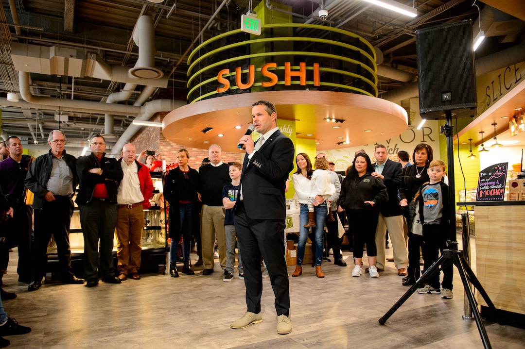 (Trent Nelson  |  The Salt Lake Tribune) Jonathan Badger at the opening of the new Lee's Market in Salt Lake City on Thursday, Feb. 6, 2020.