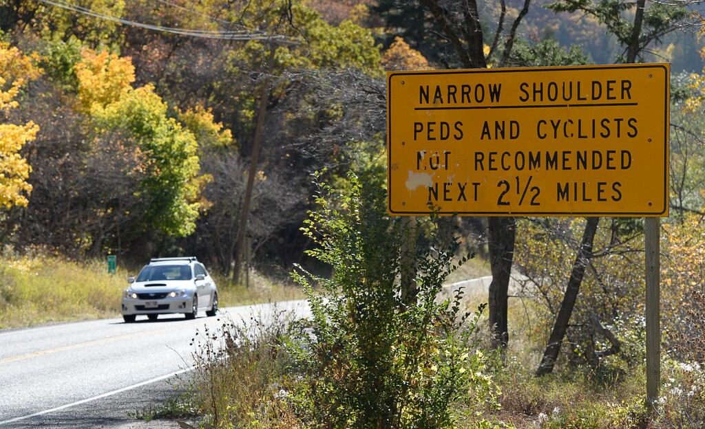 (Francisco Kjolseth  |  The Salt Lake Tribune) Traffic moves through Ogden Canyon on Monday, Oct. 13, 2014.
