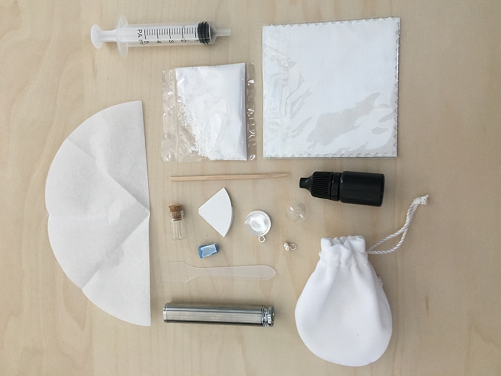 (Marina Gomberg | The Salt Lake Tribune) Marina made a neckless out of her breast milk. She knows that's weird, but she loves it because she thinks breast milk is amazing. This is what the DIY kit looks like.