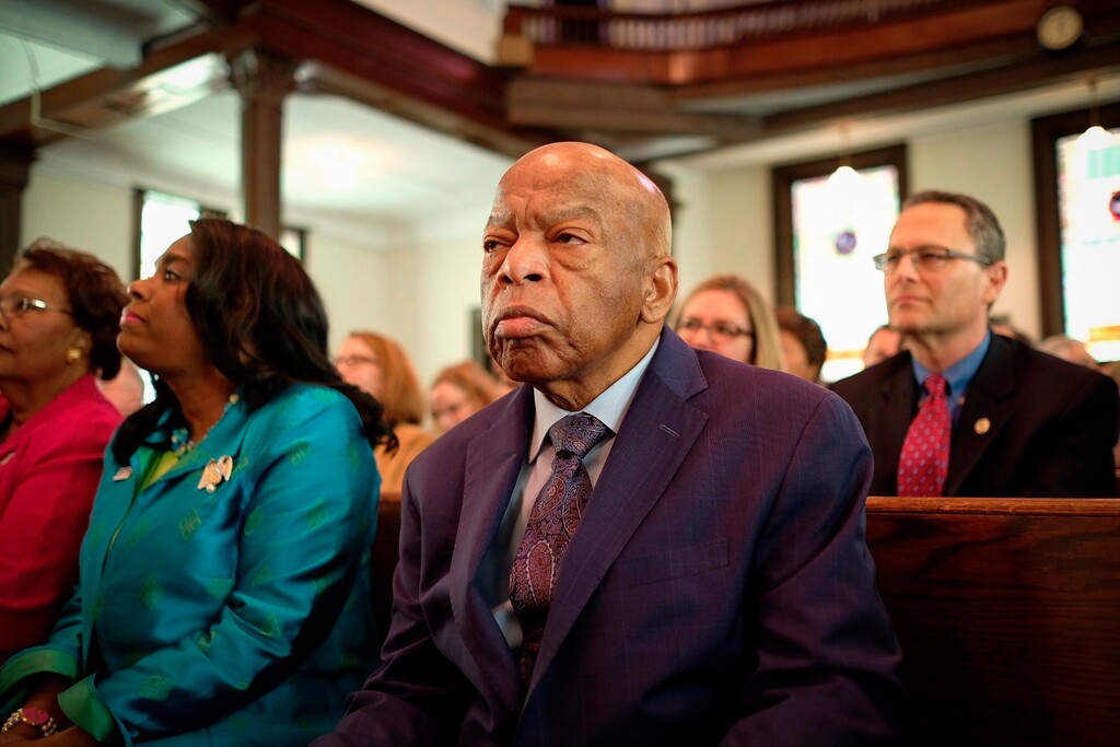 (Ben Arnon/Magnolia Pictures via AP) This image released by Magnolia Pictures shows Rep. John Lewis in a scene from "John Lewis: Good Trouble."