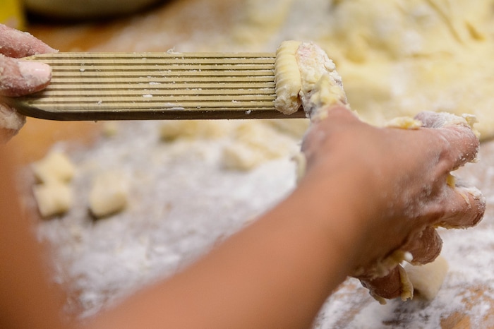 (Trent Nelson | The Salt Lake Tribune)  Ana Valdemoros, owner of Argentinas Best Empanadas, leads a class on making gnocchi at her Salt Lake City restaurant, Wednesday Oct. 11, 2017.