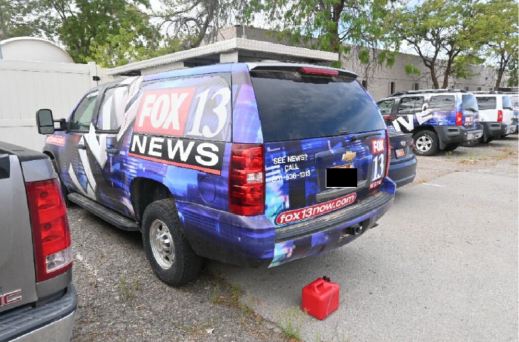 (United States District Court) A gas can and fuse were placed under a FOX 13 news vehicle on Sept. 12, 2025. Federal prosecutors charged Salt Lake City resident Christopher Solomon Proctor, 45, in the case on Sept. 26.