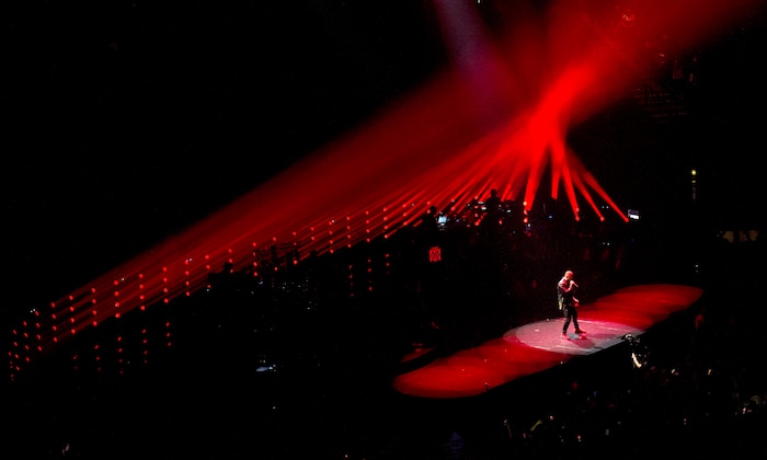 (Rick Egan  |  The Salt Lake Tribune)   Justin Timberlake performs at Vivint Smarthome Arena in Salt Lake City, Thursday, April 12, 2018.