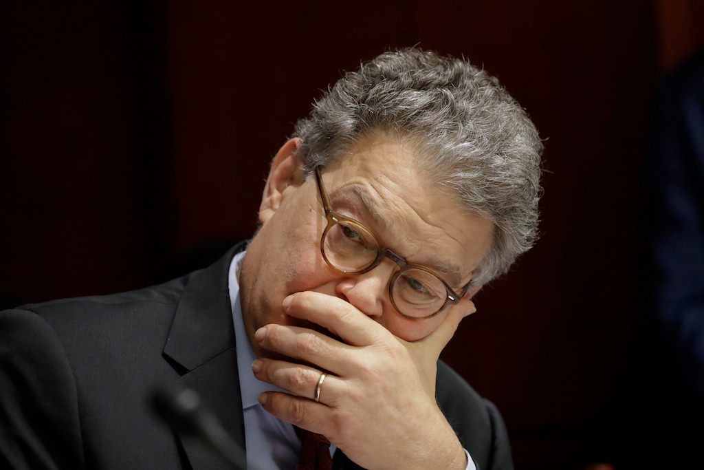 (J. Scott Applewhite | The Associated Press) In this June 21, 2017 file photo, Sen. Al Franken, D-Minn., listens at a committee hearing at the Capitol in Washington. A second woman has accused Minnesota Sen. Al Franken of inappropriate touching, saying Monday, Nov. 20, 2017 that he put his hand on her bottom as they posed for a picture at the Minnesota State Fair in 2010, after he had begun his career in the Senate. Menz's allegation comes days after a Los Angeles broadcaster, Leeann Tweeden, accused Franken of forcibly kissing her during a 2006 USO tour.