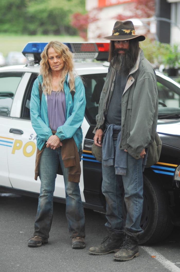 Photo courtesy of Sergei Bachlakov/Lifetime) Deirdre Lovejoy as Wanda Barzee and Skeet Ulrich as Brian David Mitchell in “I Am Elizabeth Smart.”