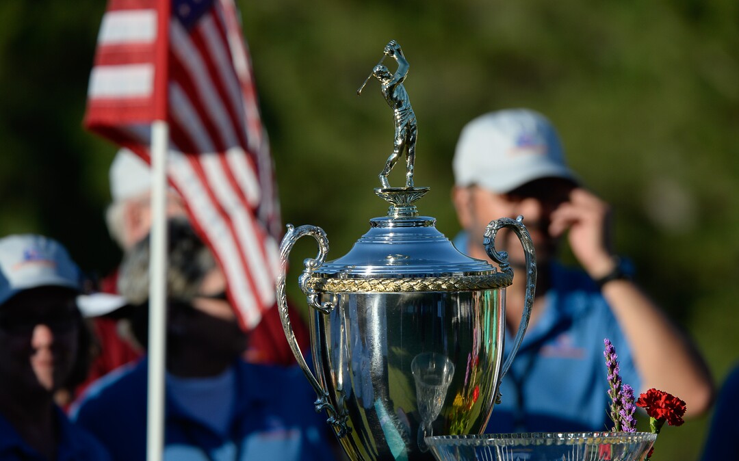 (Francisco Kjolseth  |  The Salt Lake Tribune)  The Billy Casper Cup will be engraved with a new name as Cameron Champ wins the Utah Championship golf event on the Web.com Tour at Oakridge Country Club in Farmington on Sunday, July 15, 2018.