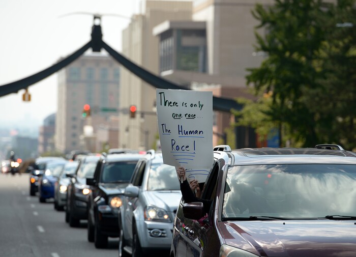 (Leah Hogsten  |  The Salt Lake Tribune) Hundreds of “We are Dreamers,” a Utah pro-Deferred Action for Childhood Arrival (DACA) group, marched in solidarity from the Utah Federal Building to the State Capitol with undocumented immigrants who will be affected by the end of DACA. 