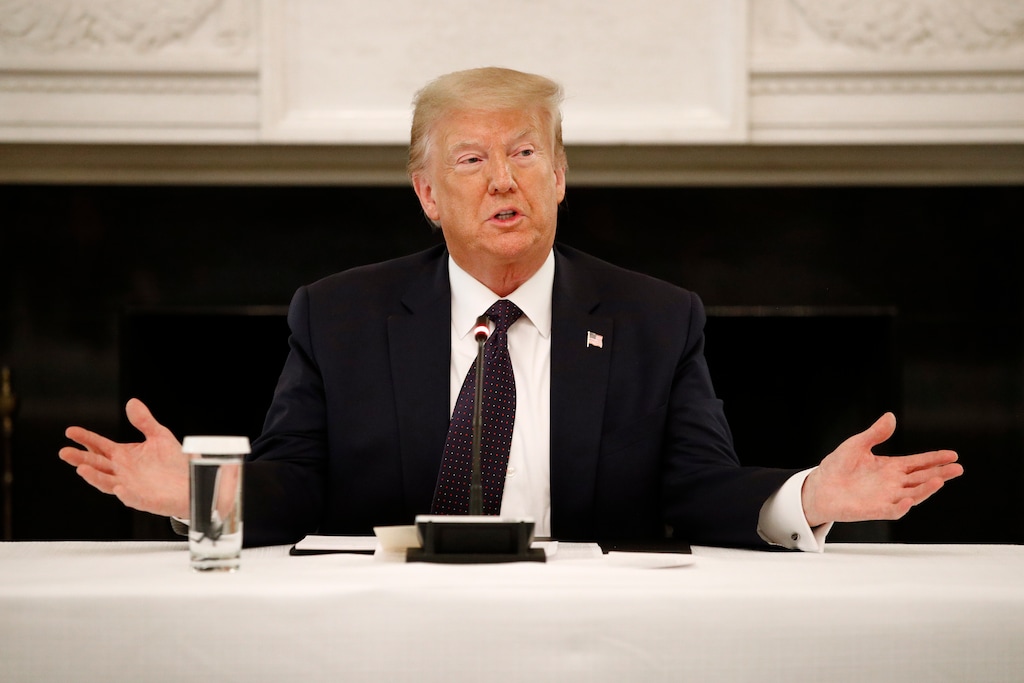 (Patrick Semansky | AP file photo) President Donald Trump speaks during a roundtable discussion with law enforcement officials, Monday, June 8, 2020, at the White House in Washington.