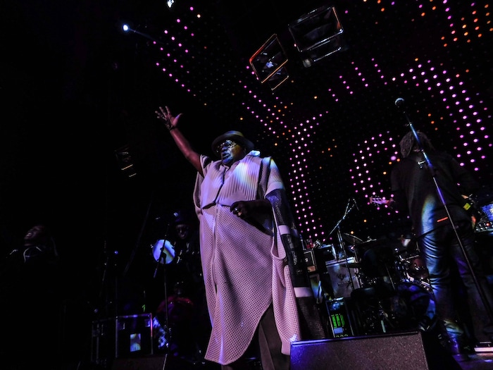 (Erin Alberty | The Salt Lake Tribune) George Clinton and Parliament Funkadelic perform for Outdoor Retailer show attendees at a party Jan. 25, 2018 in the Temple Nightclub in Denver.
