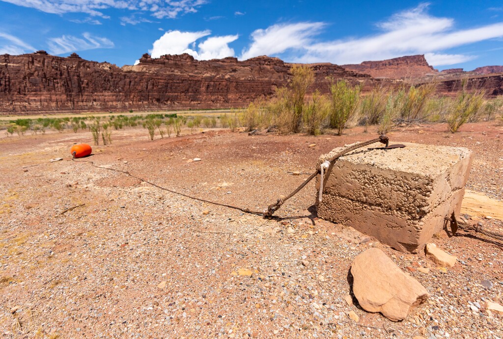 (Rick Egan | The Salt Lake Tribune) The Hite Marina and boat ramp are closed, as Lake Powell shrinks back to the Colorado River, on Wednesday, July 13, 2022.