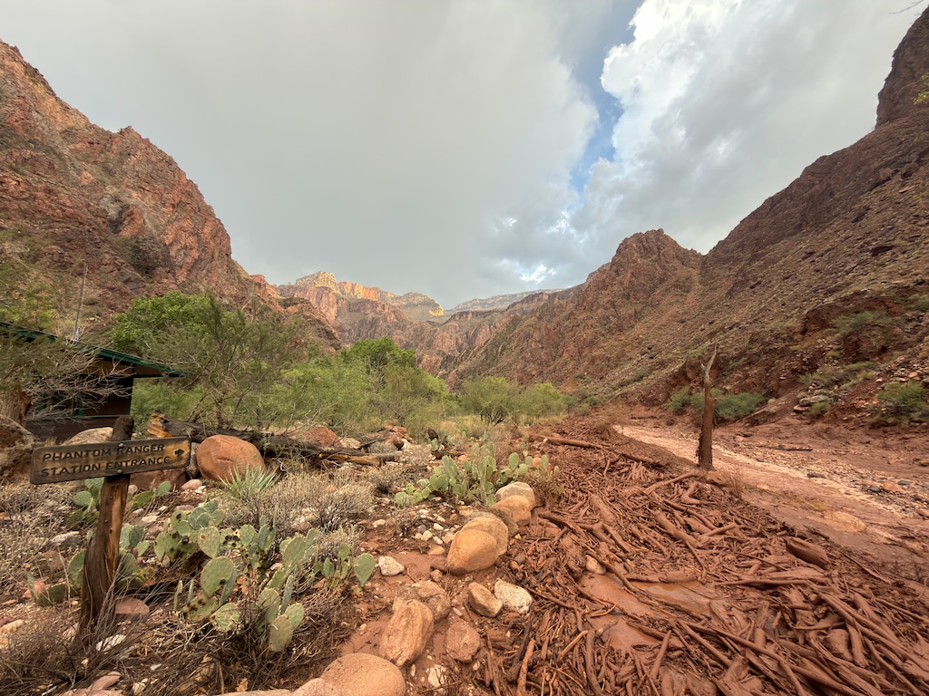 (Parth Desai via AP) Bright Angel Creek near the Phantom Ranger Station in the Grand Canyon, Arizona, is seen after flash flooding from storms, Saturday, Aug. 29, 2026.