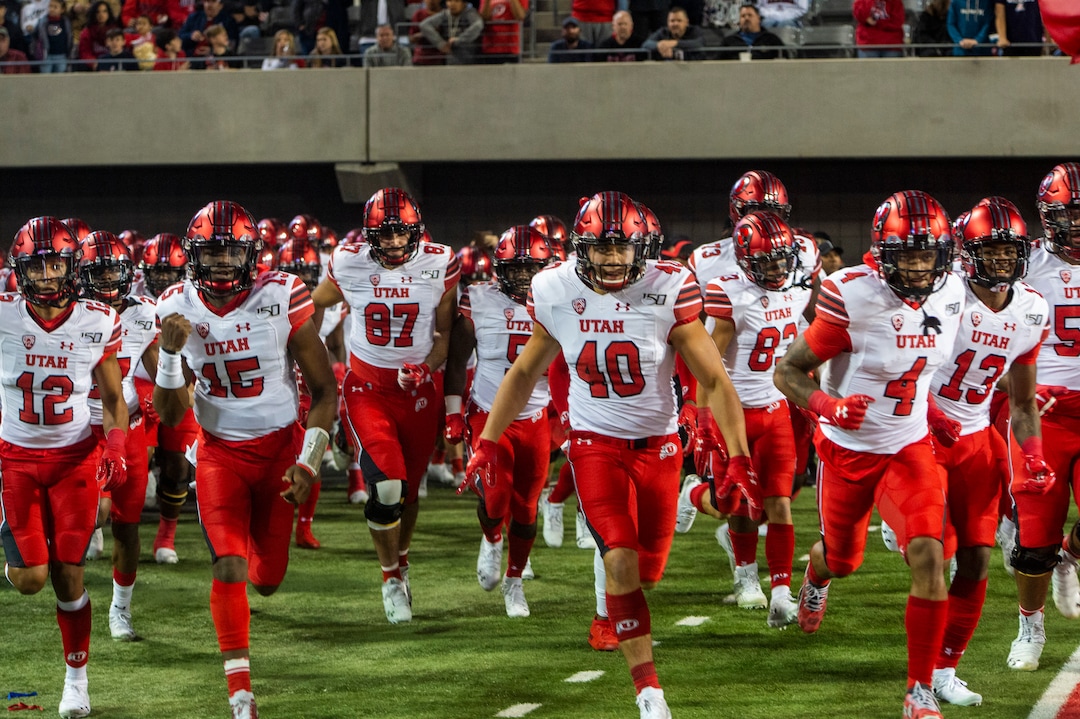 (Rick Egan  |  The Salt Lake Tribune)     Utah Utes take site field for PAC-12 action between the Utah Utes and the Arizona Wildcats in Tucson, Saturday, Nov. 23, 2019.