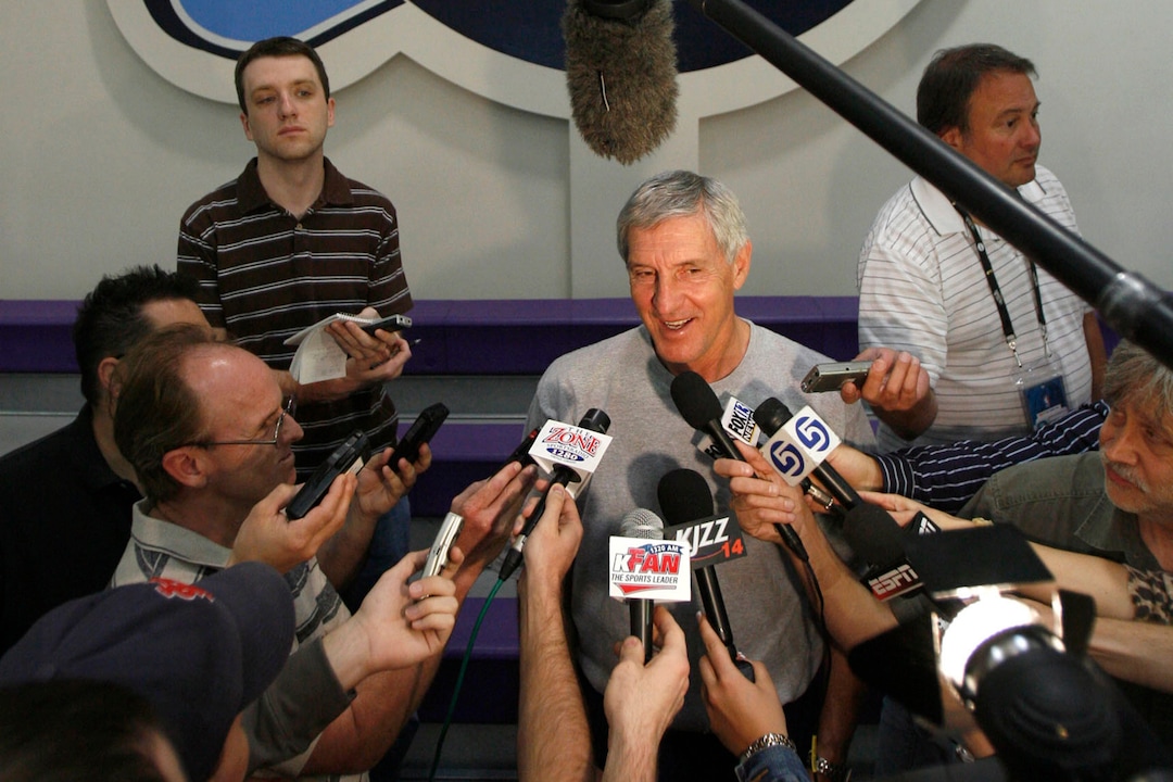 (Francisco Kjolseth  |  Tribune file photo) Jerry Sloan speaks with the media following a practice on Friday, May 25, 2007.