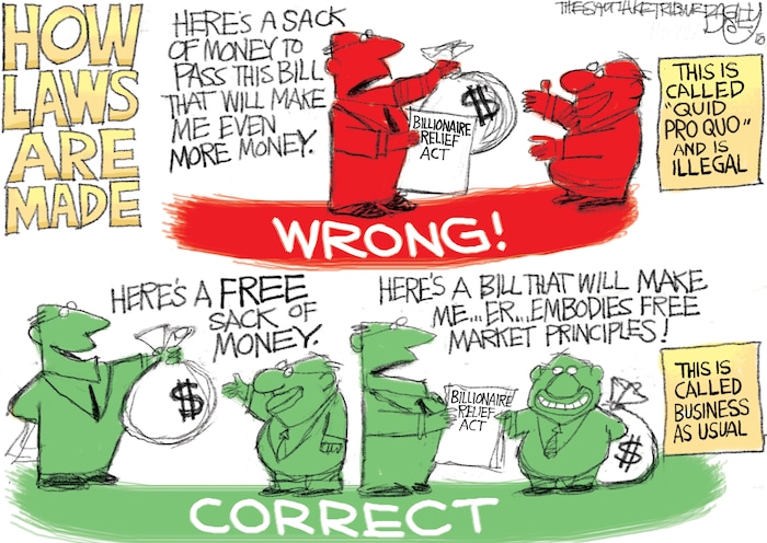 This Pat Bagley cartoon appears in The Salt Lake Tribune on Thursday, Jan. 25, 2018.