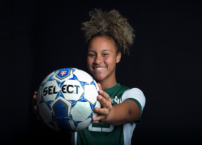 (Scott Sommerdorf   |  The Salt Lake Tribune)   Jordan Crockett of Rowland Hall, Friday, December 8, 2017.  