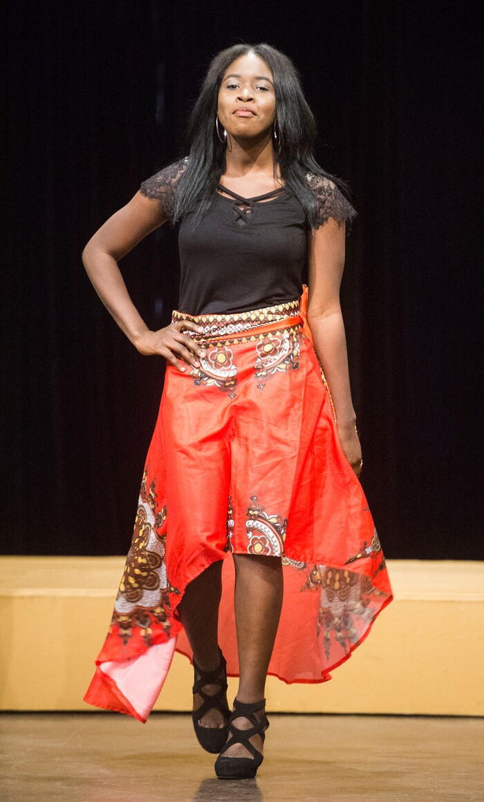 (Rick Egan  |  The Salt Lake Tribune) Alida Alida Bonane from Congo Brazzaville, walks the runway, at the 8th Annual Women of the World Fashion Show. The fashion show fund is raiser for the non-profit that seeks to help refugees settle in a new culture. Wednesday, March 7, 2018.