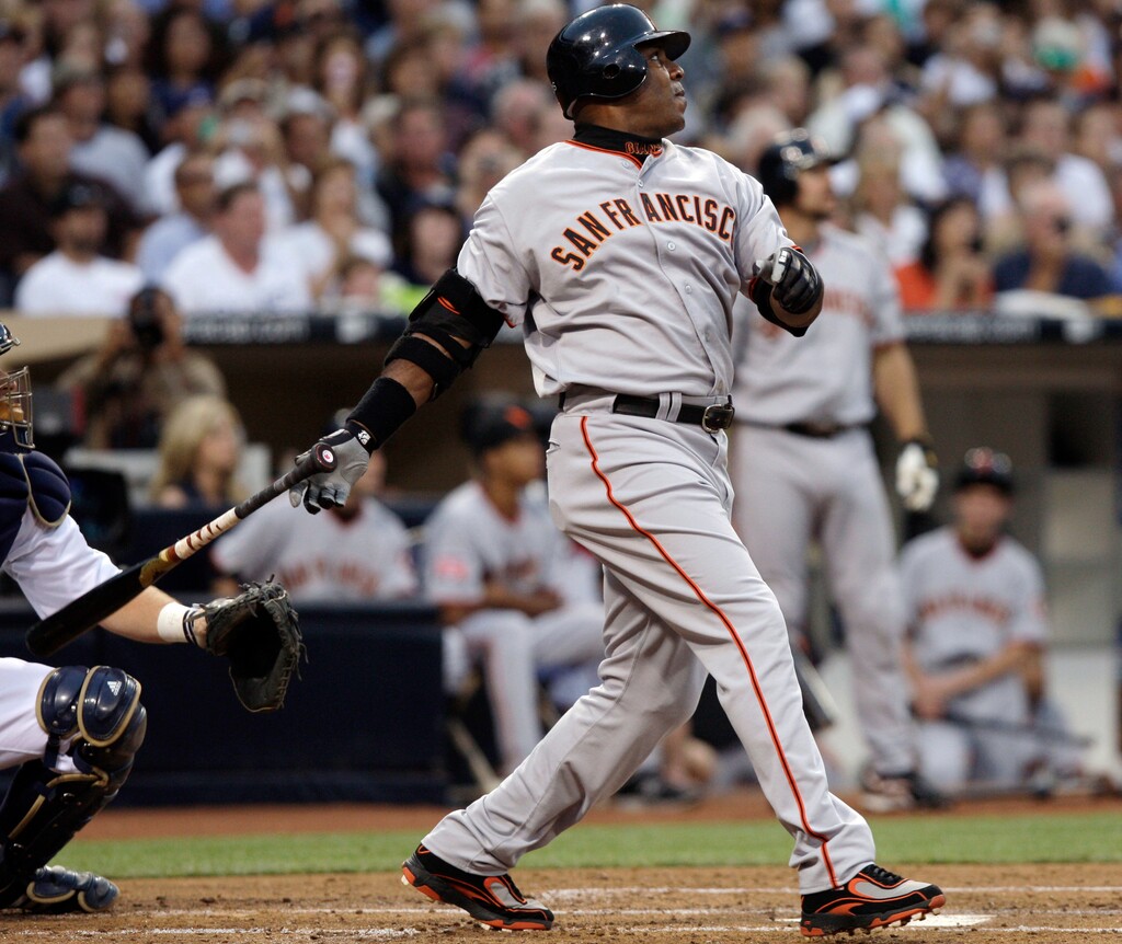 (Kevork Djansezian | AP file photo)  San Francisco Giants' Barry Bonds watches a home run, the 755th of his career, during the second inning of the team's baseball game against the San Diego Padres in San Diego on Aut. 4, 2007.