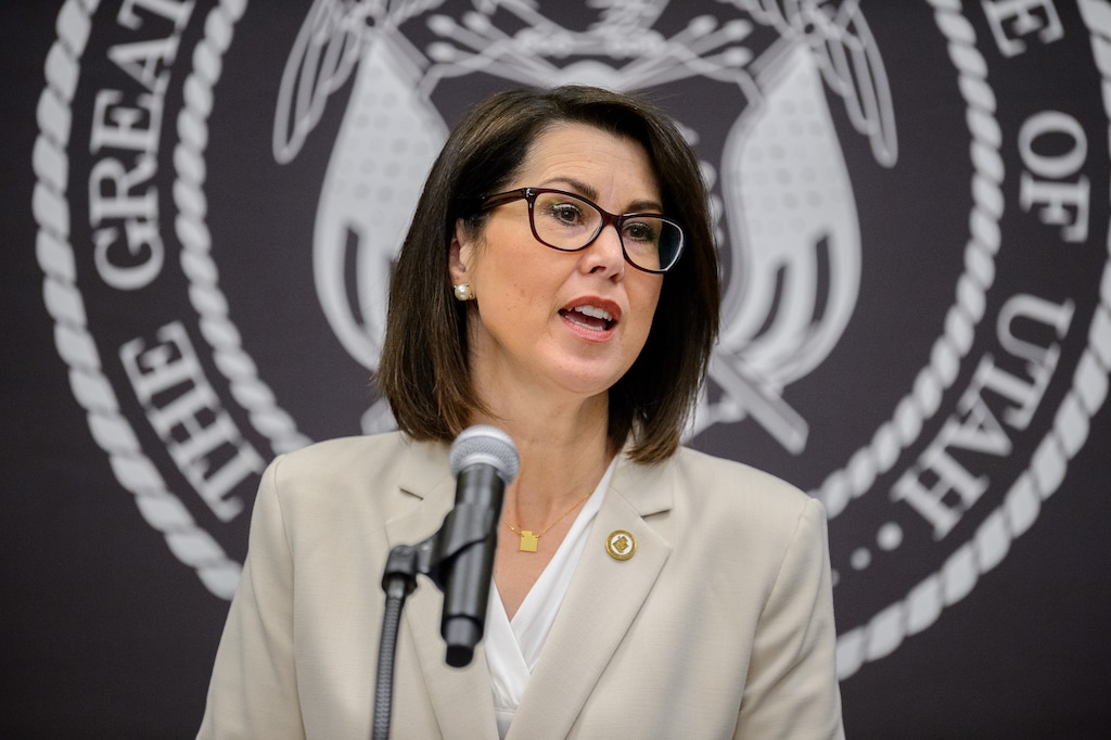 (Trent Nelson  |  The Salt Lake Tribune) Lt. Gov. Deidre Henderson was assigned a full-time security detail shortly after the November election public safety officials confirmed to The Tribune. Officials say the increased security was in response to a credible threat.