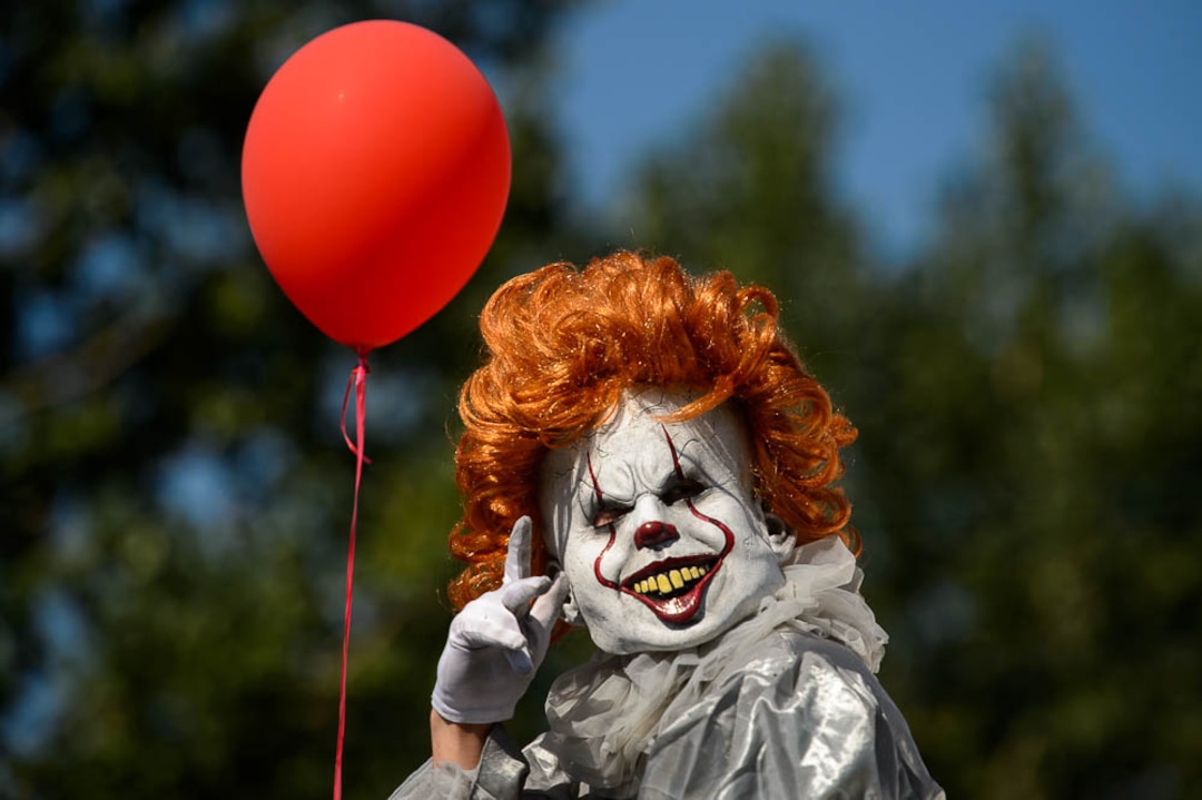 (Trent Nelson | The Salt Lake Tribune)  The Days of '47 Parade in Salt Lake City, Tuesday July 24, 2018. Pennywise the clown.
