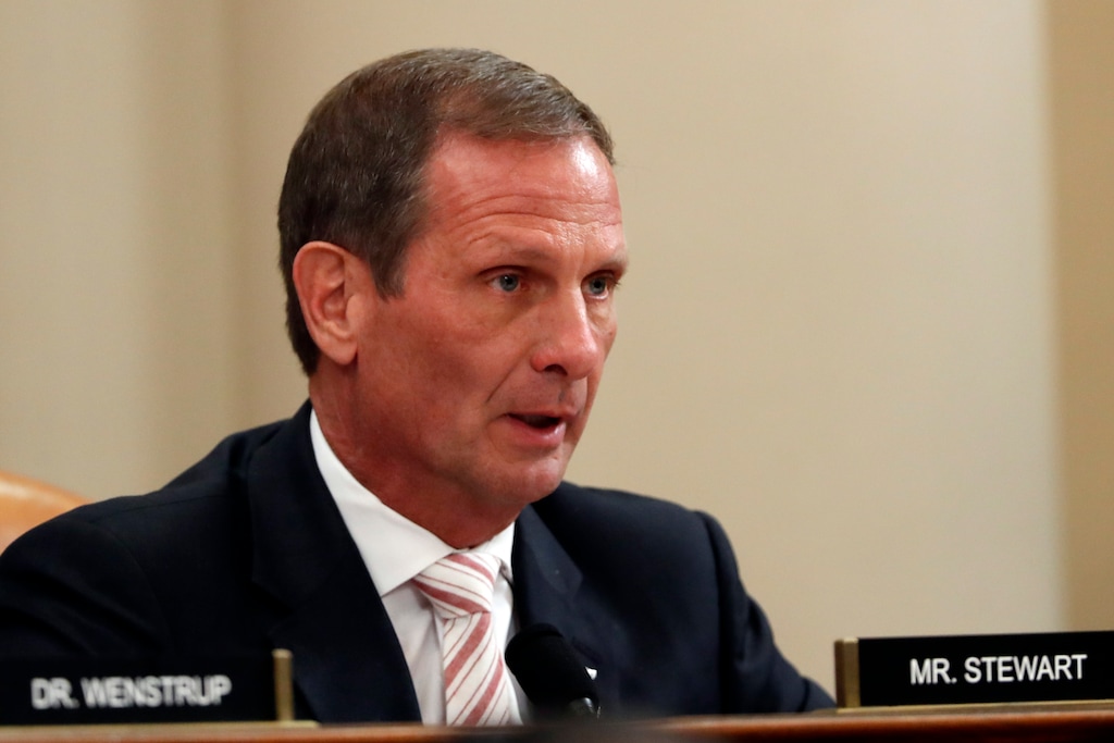 (Andrew Harnik | AP) Rep. Chris Stewart, R-Utah, questions former White House national security aide Fiona Hill, and David Holmes, a U.S. diplomat in Ukraine, as they testify before the House Intelligence Committee on Capitol Hill in Washington, Thursday, Nov. 21, 2019, during a public impeachment hearing of President Donald Trump's efforts to tie U.S. aid for Ukraine to investigations of his political opponents.