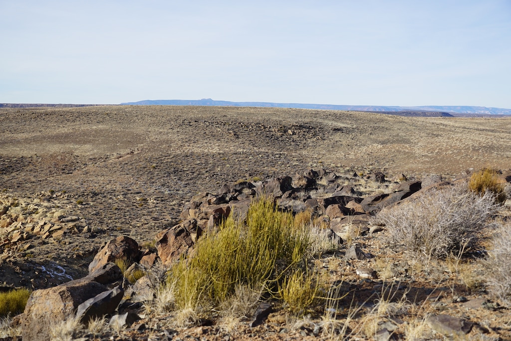 (Zak Podmore | The Salt Lake Tribune) Looking west from a parcel of Utah School and Institutional Trust Lands Administration (SITLA) that was recently leased to an oil and gas company in San Juan County. The parcel was in the original boundaries of Bears Ears National Monument, which President-elect Joe Biden has promised to restore. The Bears Ears Buttes are visible on the far horizon. December 16, 2020.