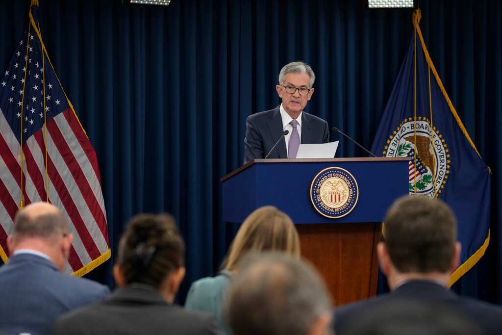 (Melissa Lyttle | The New York Times) Federal Reserve Chairman Jerome Powell at a news conference in Washington, Sept. 18, 2019. The Fed cut interest rates by a quarter of a percentage point on Wednesday, its second move since late July, as it tries to insulate the United States economy against rising political risks and fallout from a global slowdown.