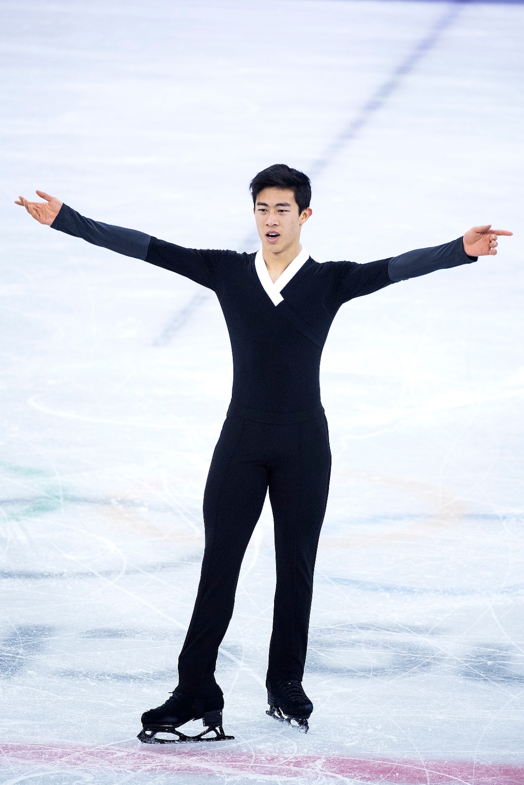 (Chris Detrick  |  The Salt Lake Tribune)  Salt Lake City's Nathan Chen reacts after competing in the Men Single Skating Free Skating at Gangneung Ice Arena during the Pyeongchang 2018 Winter Olympics Saturday, Feb. 17, 2018. Chen landed a record six quadruple jumps, scoring 215.08.