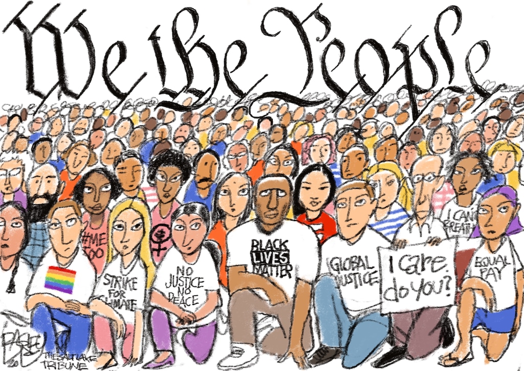 (Pat Bagley | The Salt Lake Tribune)  This cartoon, titled "America the Beautiful," appears in The Salt Lake Tribune on Tuesday, June 9, 2020.