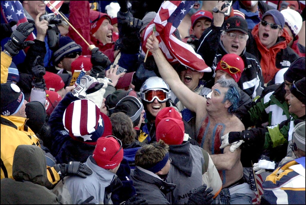 (Paul Fraughton | Tribune file photo) Fans mob moguls skier Jonny Moseley at the 2002 Salt Lake Olympics. Salt Lake City is the USOC's choice bid city for the 2030 Olympic Winter Games cycle.