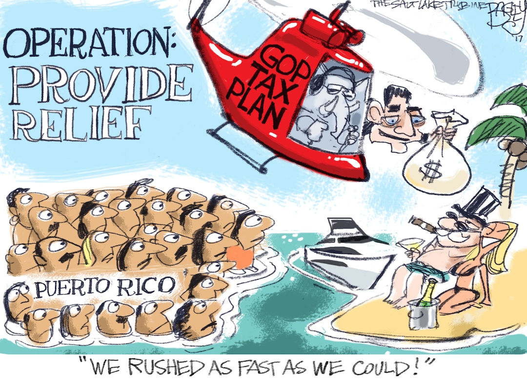 This Pat Bagley cartoon appears in The Salt Lake Tribune on Thursday, Dec. 21, 2017.