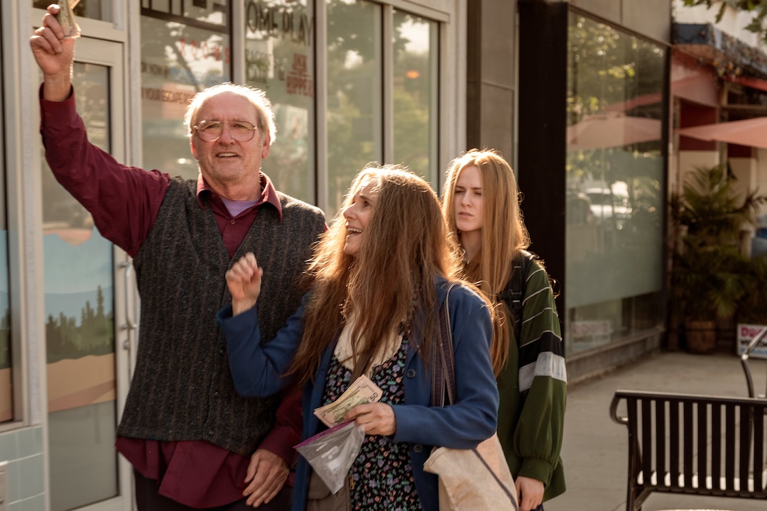 (Matt Kennedy  |  Focus Features) A family of con artists — Robert (Richard Jenkins), Theresa (Debra Winger), and their daughter Old Dolio (Evan Rachel Wood) — are the characters in director Miranda July's film "Kajillionaire."